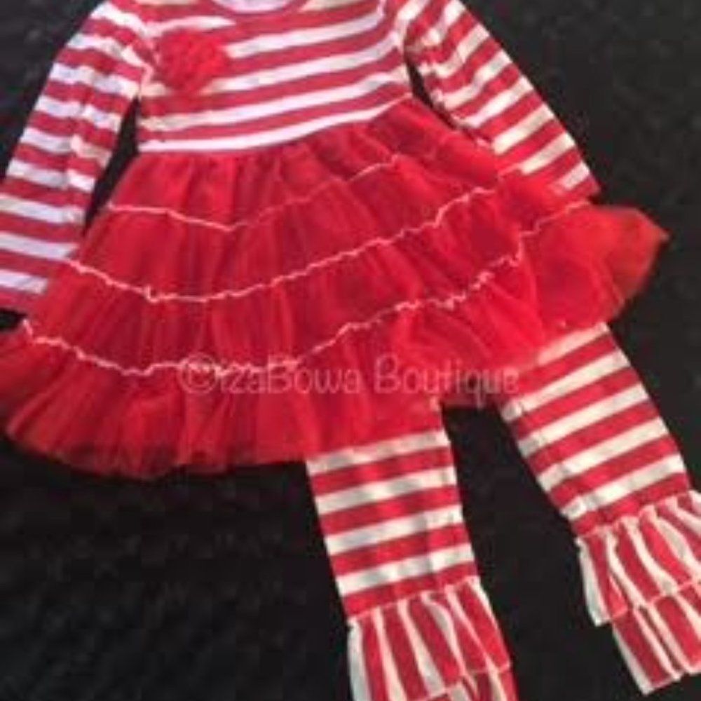 Beauty in Red & White Stripe Pant Set 1221S 2T (i) NWT Boutique